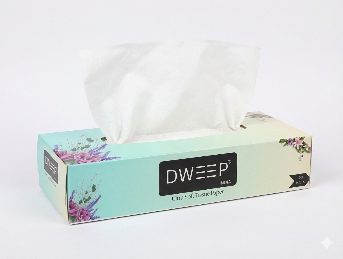 Dweep India Ultra soft Facial Tissue Paper 100-Pulls (Pack of 1)
