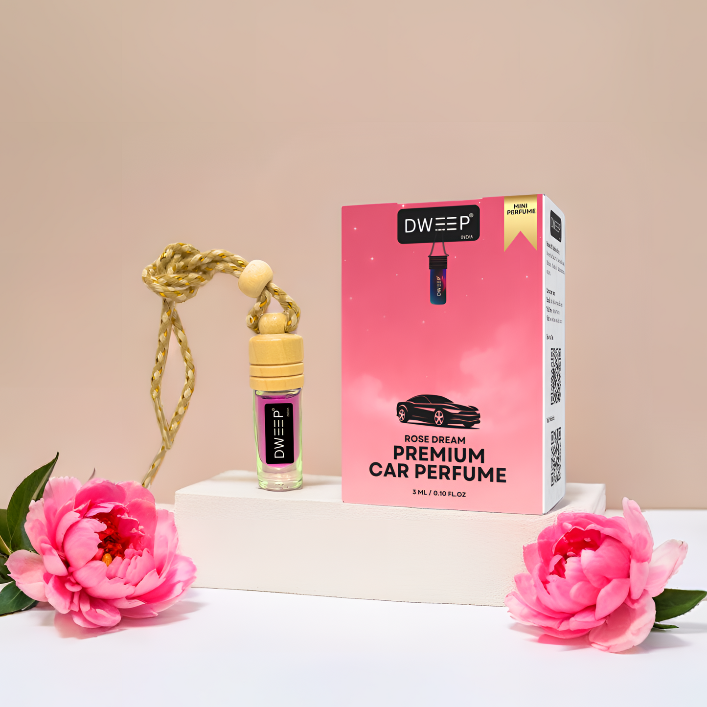 Dweep India Premium Car Perfume Rose Dream 3ml CD
