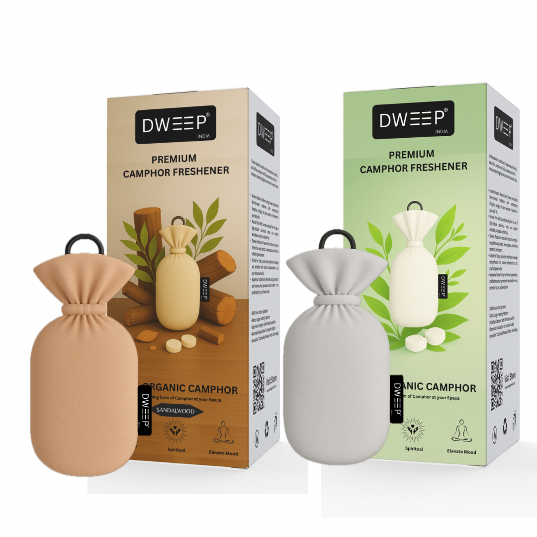 Dweep India Premium Camphor Freshener - Original & Sandalwood CD