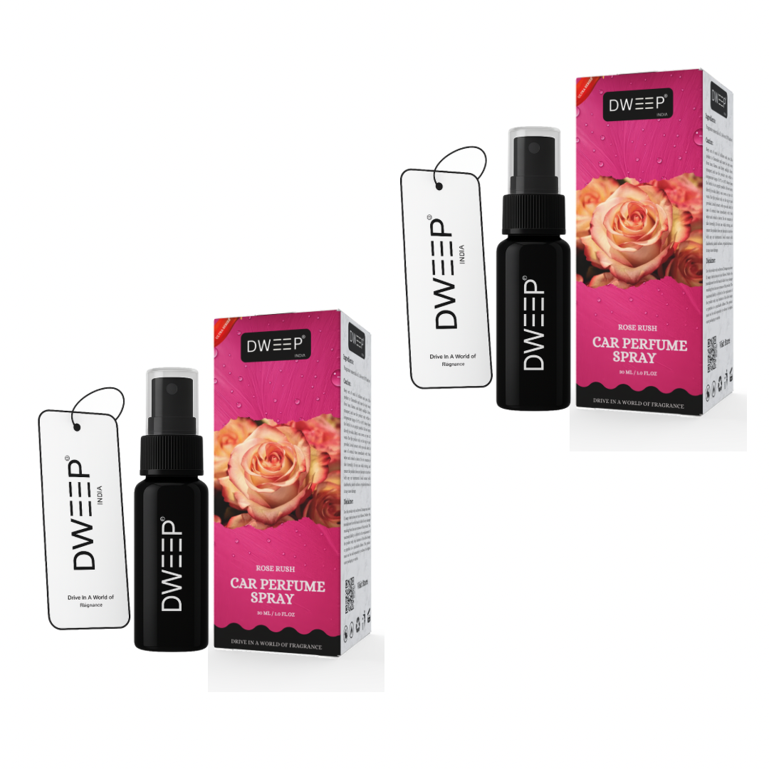 Dweep India Ultra Car Perfume Spray, Anti-Odor Technology, Long-Lasting Scent (Pack of 2)