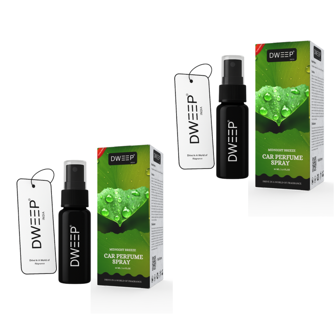 Dweep India Ultra Car Perfume Spray, Anti-Odor Technology, Long-Lasting Scent (Pack of 2)
