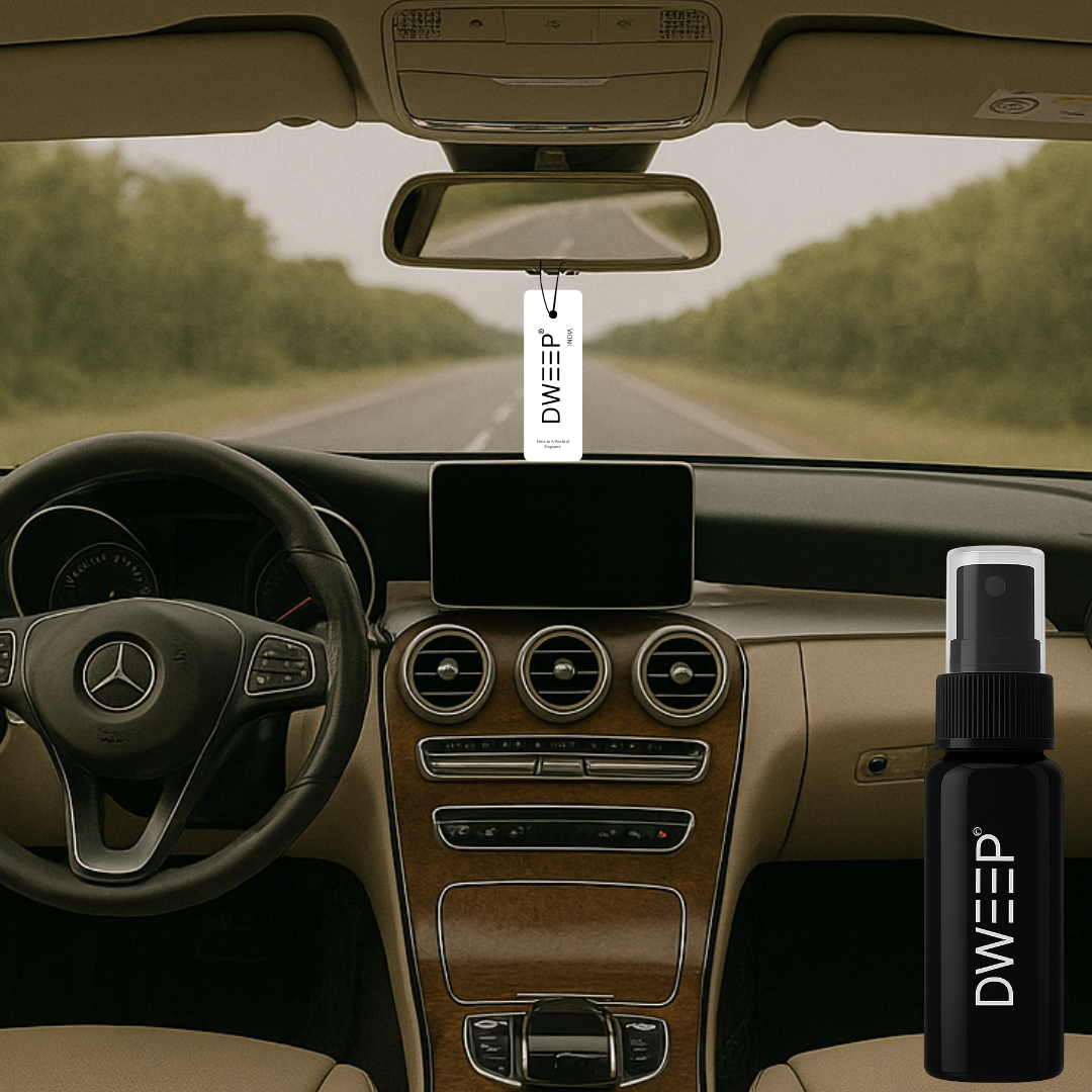 Dweep India Ultra Series Car Perfume Spray, Anti-Odor Technology, Long-Lasting Scent-Oudh Royale