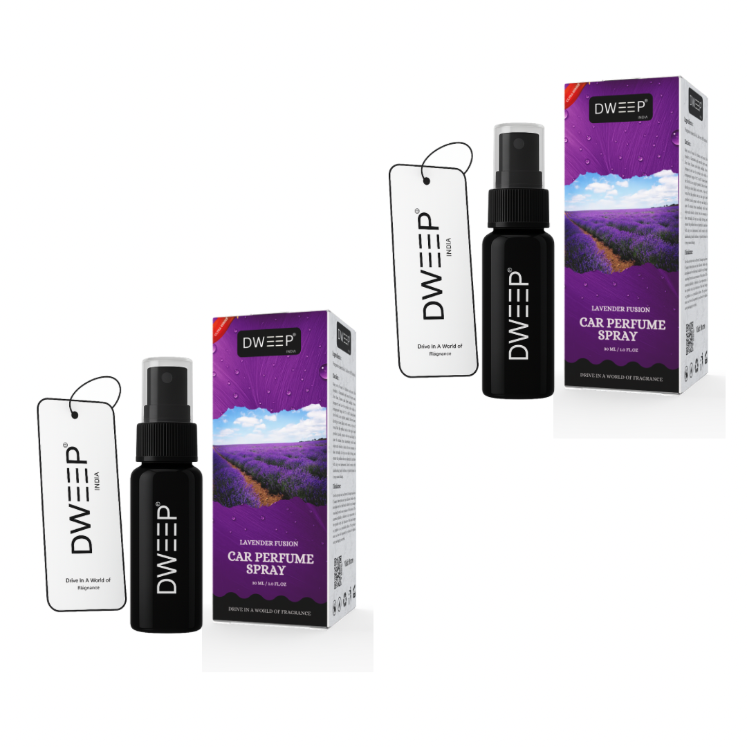 Dweep India Ultra Car Perfume Spray, Anti-Odor Technology, Long-Lasting Scent (Pack of 2)