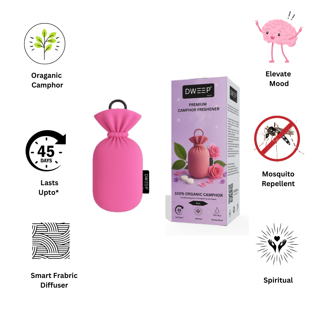 Dweep India Premium Camphor Freshener- Rose