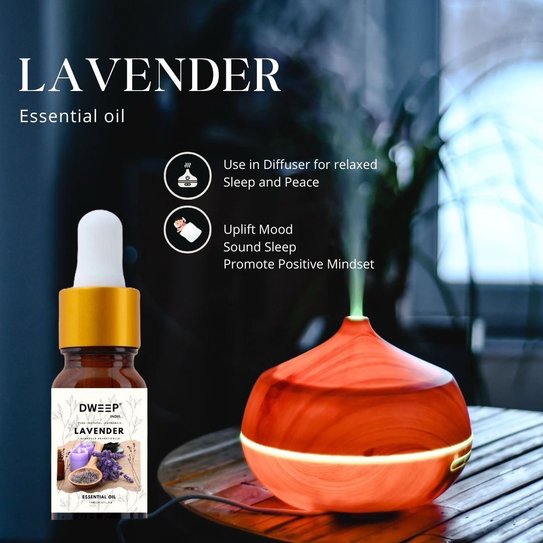Dweep India Rosemary & Lavender Essential Oil for Diffuser, Skin & Hair - 100% Pure for Relaxation & Nourishment & DIY - 15ml x2 (30ml)
