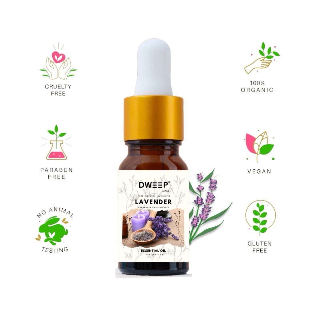 Dweep India Rosemary & Lavender Essential Oil for Diffuser, Skin & Hair - 100% Pure for Relaxation & Nourishment & DIY - 15ml x2 (30ml)
