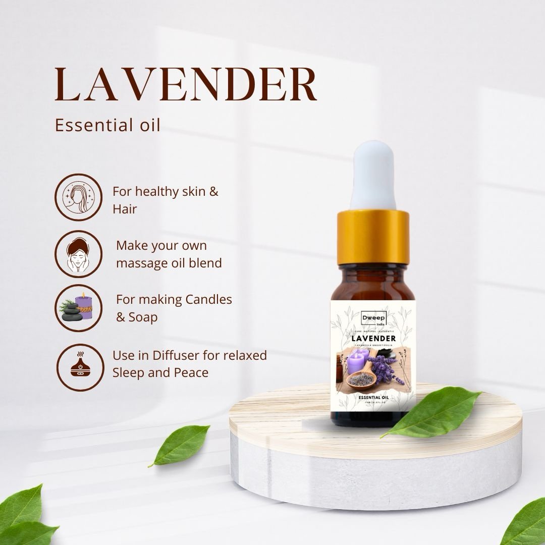 Dweep India Rosemary & Lavender Essential Oil for Diffuser, Skin & Hair - 100% Pure for Relaxation & Nourishment & DIY - 15ml x2 (30ml)
