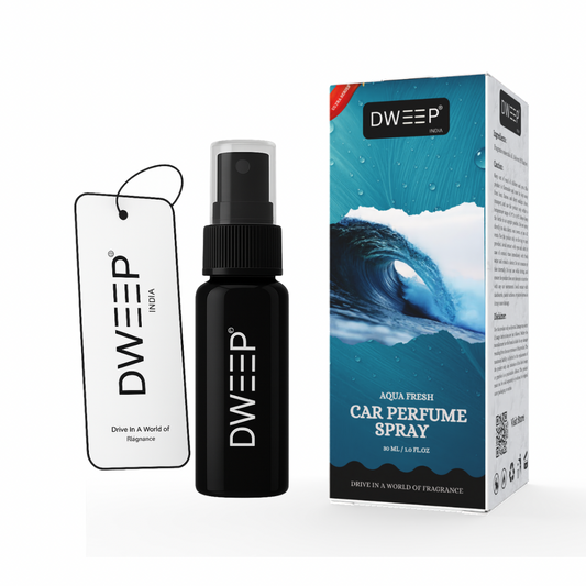 Dweep India Ultra Series Car Perfume Spray, Anti-Odor Technology, Long-Lasting Scent-Aqua Fresh
