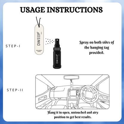 Dweep India Ultra Series Car Perfume Spray, Anti-Odor Technology, Long-Lasting Scent-Oudh Royale
