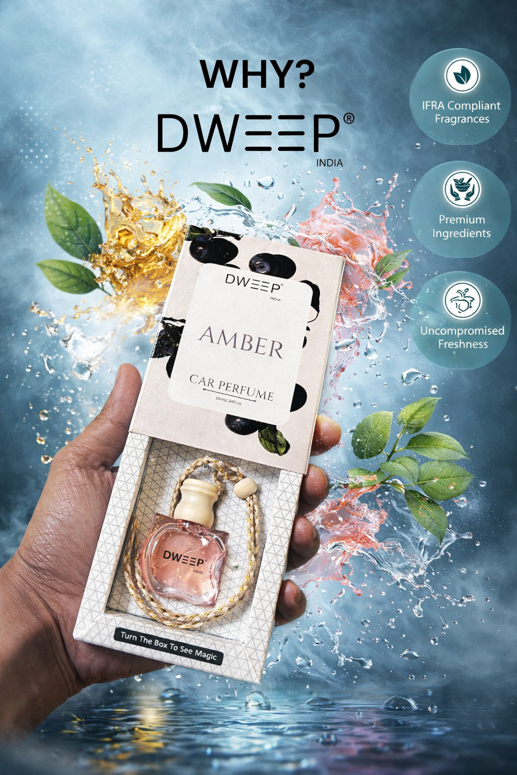 Dweep India Signature Series Car Perfume- Amber
