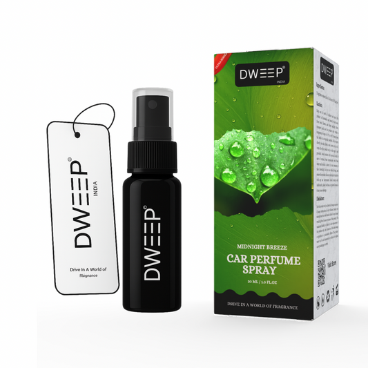 Dweep India Ultra Series Car Perfume Spray, Anti-Odor Technology, Long-Lasting Scent-Midnight Breeze