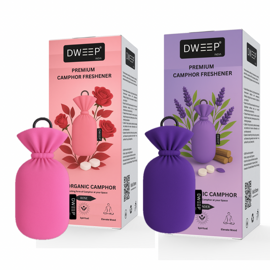 Dweep India Premium Camphor Freshener (Pack of 2)- Lavender & Rose