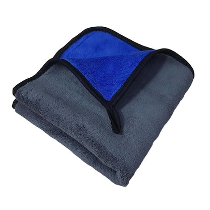 Premium Microfiber Cloth - Plush, Dual-Sided Detailing Towel for Car, Home Multipurpose- Blue 30x40