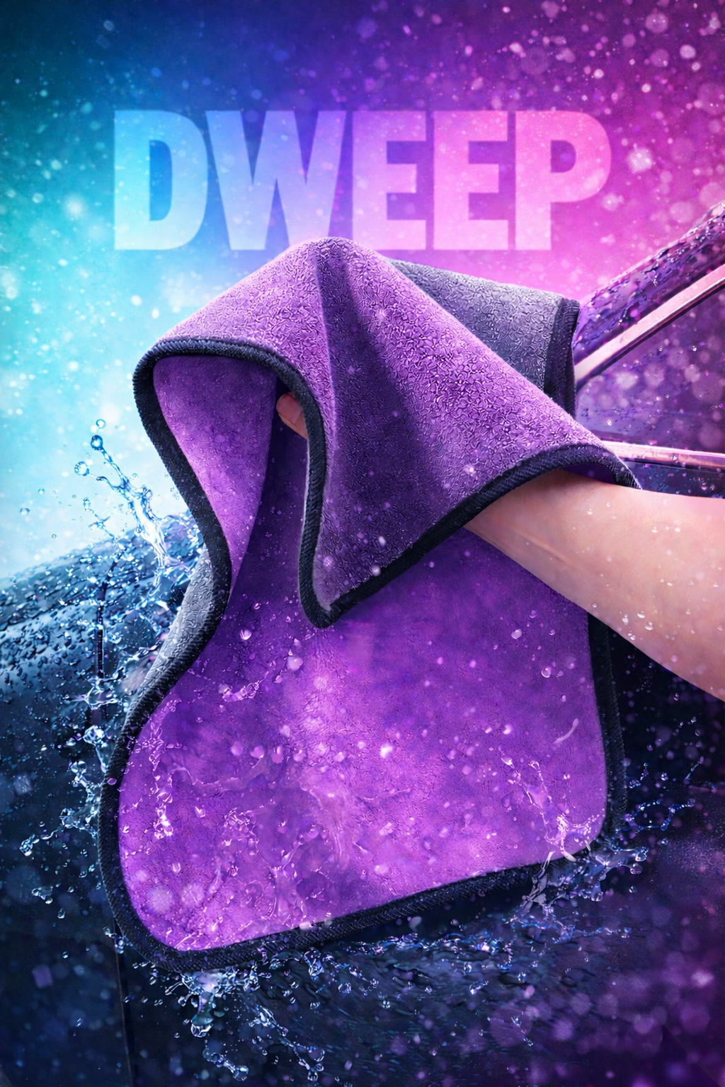 Premium Microfiber Cloth - Plush, Dual-Sided Detailing Towel for Car, Home Multipurpose- Purple 30 x 30