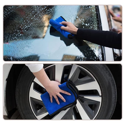 Premium Microfiber Cloth - Plush, Dual-Sided Detailing Towel for Car, Home Multipurpose- Blue 30x40