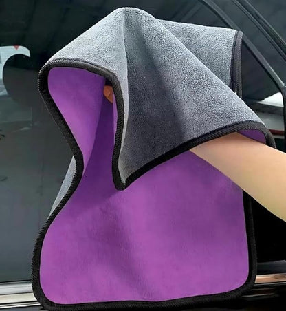 Premium Microfiber Cloth - Plush, Dual-Sided Detailing Towel for Car, Home Multipurpose- Purple 30 x 30