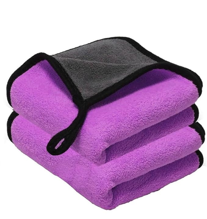 Premium Microfiber Cloth - Plush, Dual-Sided Detailing Towel for Car, Home Multipurpose- Purple 30 x 30