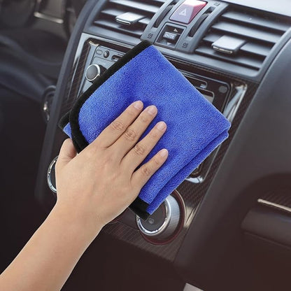 Premium Microfiber Cloth - Plush, Dual-Sided Detailing Towel for Car, Home Multipurpose- Blue 30x40