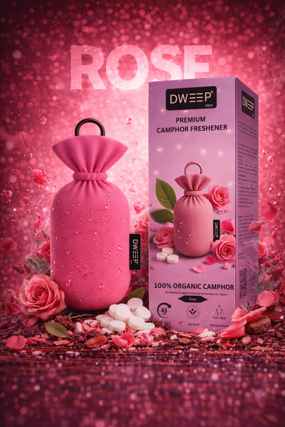 Dweep India Premium Camphor Freshener- Rose