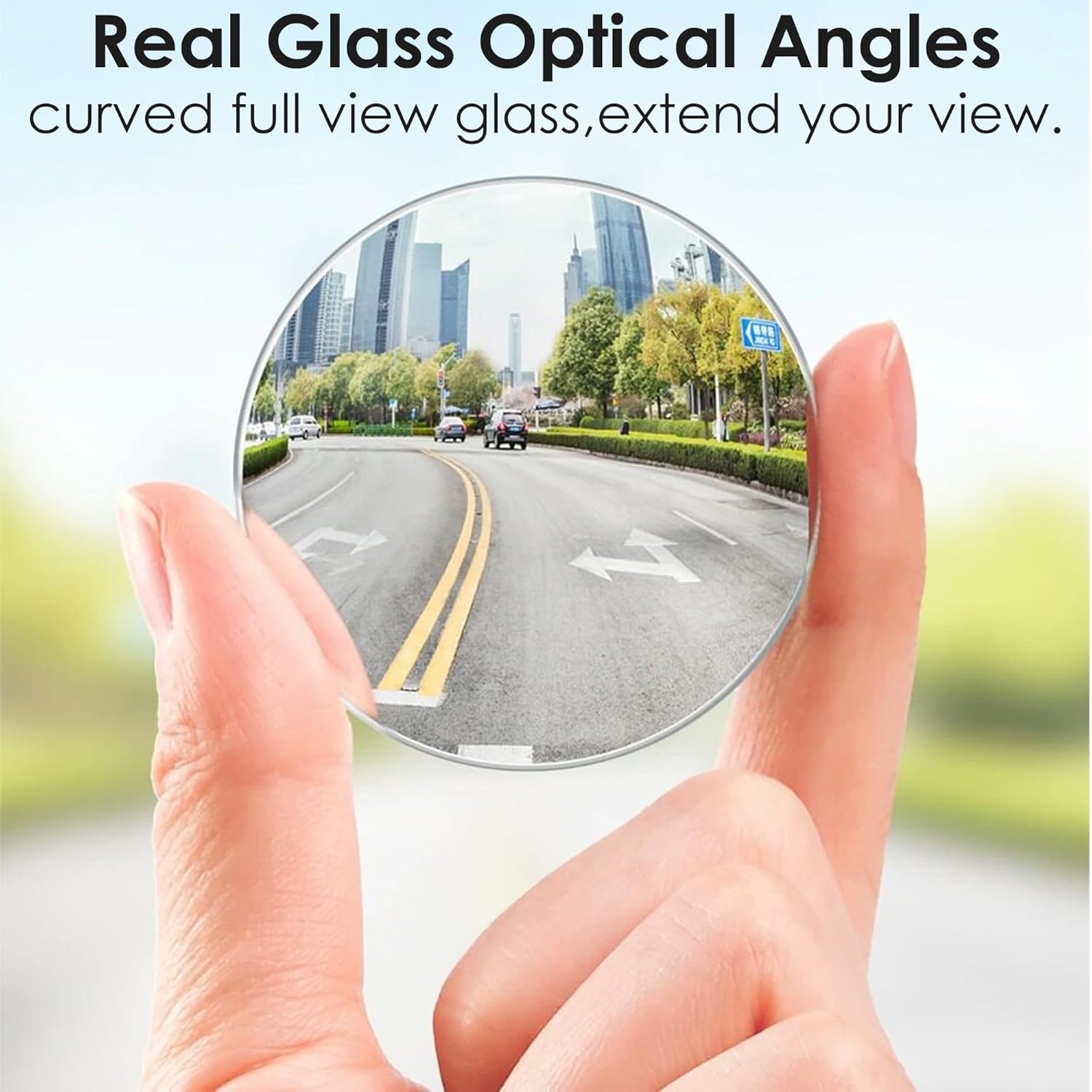 360° Rotatable Car Blind Spot Mirrors - Wide Angle Convex, 2 Pack