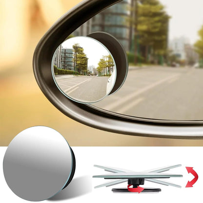 360° Rotatable Car Blind Spot Mirrors - Wide Angle Convex, 2 Pack