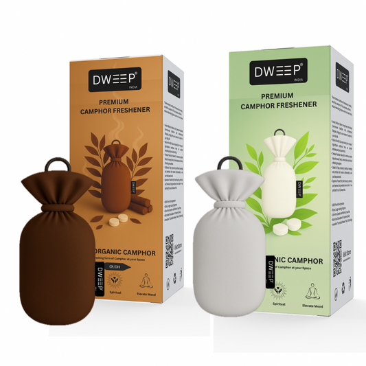 Dweep India Premium Camphor Freshener (Pack of 2)- Original & Oudh