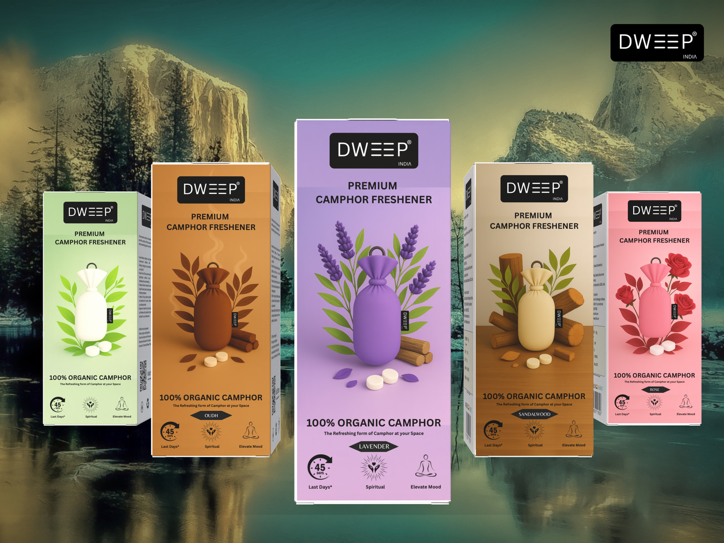 Dweep India Premium Camphor Freshener- Sandalwood
