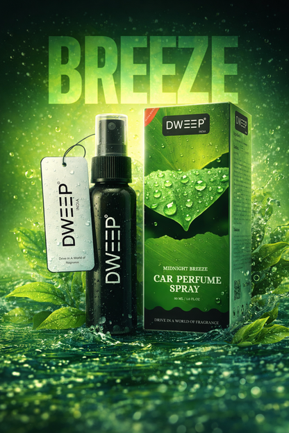 Dweep India Ultra Series Car Perfume Spray, Anti-Odor Technology, Long-Lasting Scent-Midnight Breeze