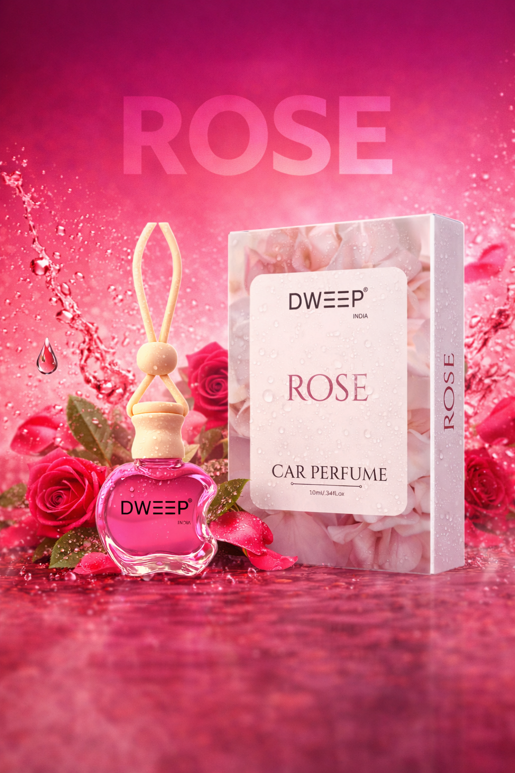 Dweep India Signature Series Car Perfume-Rose