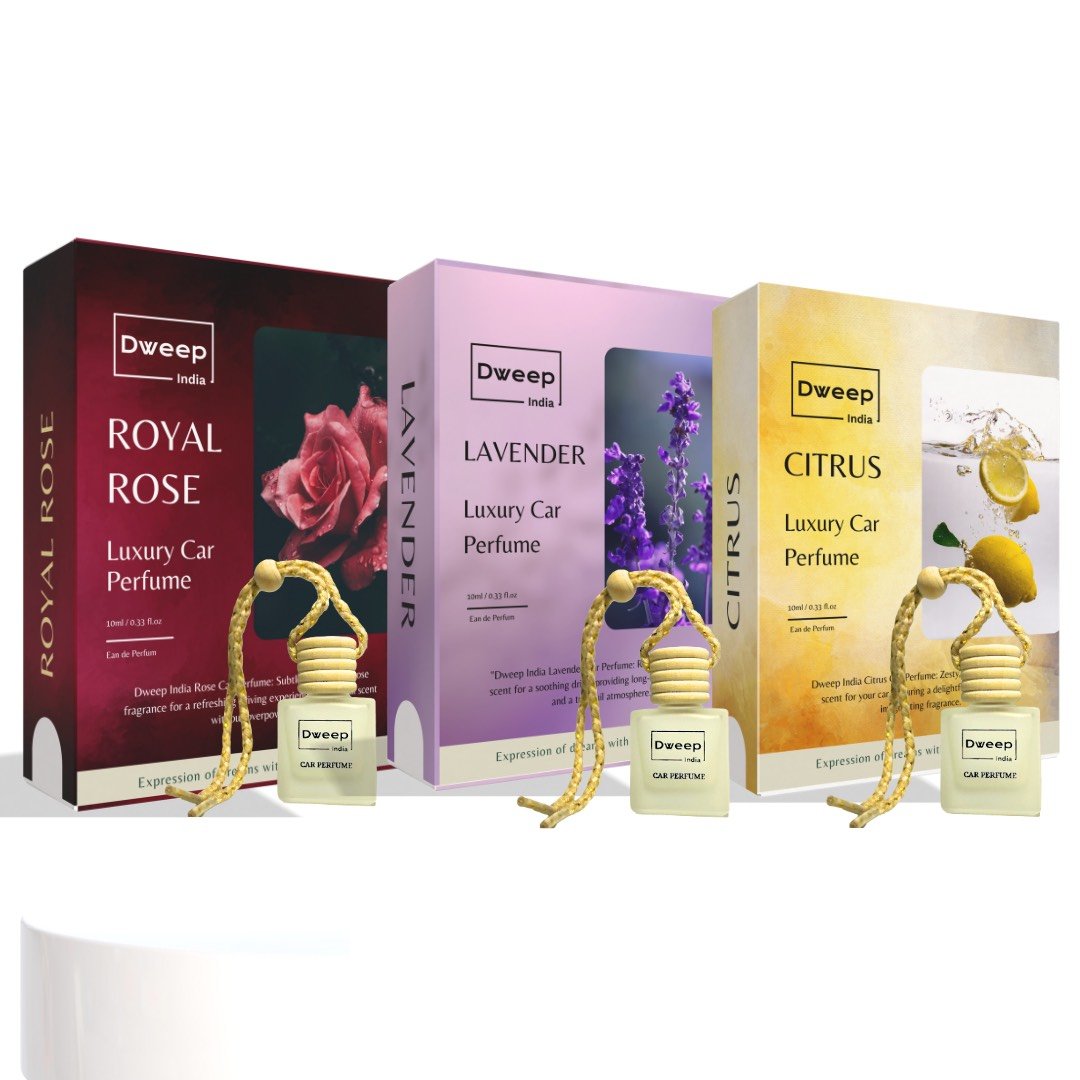 Dweep India Citrus, Lavender & Royal Rose Car Perfume Pod