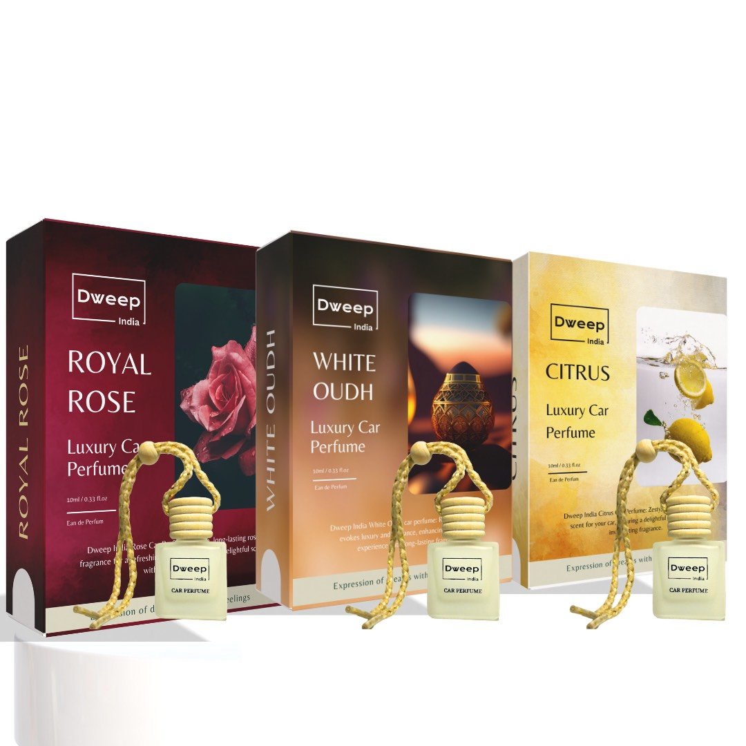 Dweep India Royal rose, Citrus & White Oudh Car Perfume Pod