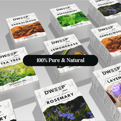 Dweep India Rosemary & Peppermint Essential Oil, 100% Pure, Natural &amp; Undiluted for Hair Growth &amp; Moisturising Skin 15 ml x 2 (30ml)