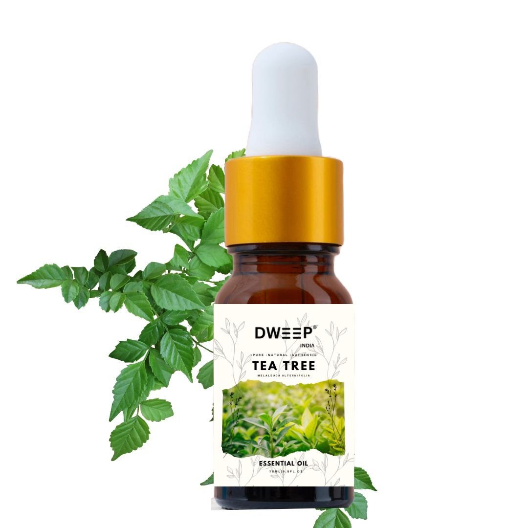 Dweep India Tea Tree Essential Oil | 100% Pure, Natural and Undiluted for Hair, Skin and Face| Controls Acne and Pimples  15 ml x 2 (30ml)