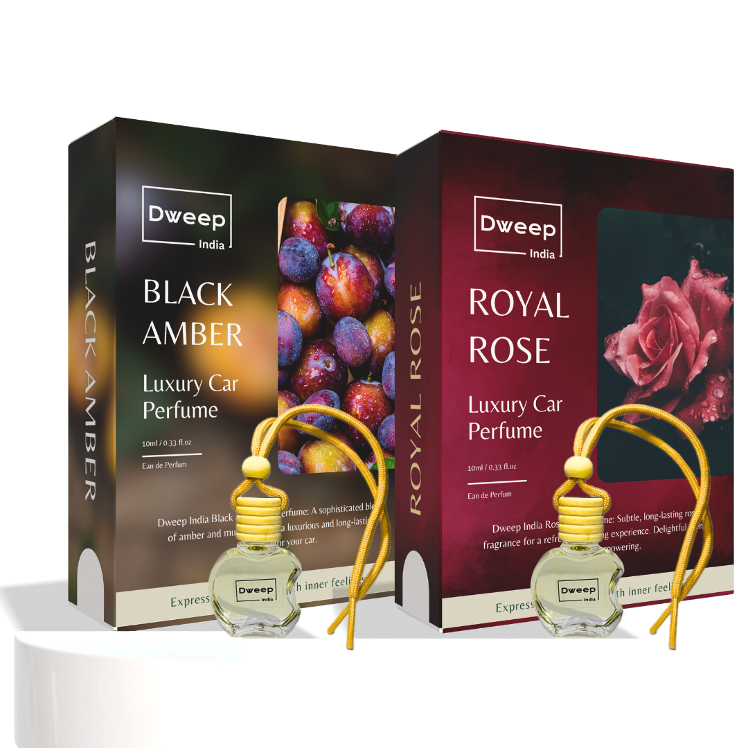 Dweep India Black Amber & Royal Rose Car Perfume