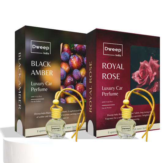 Dweep India Black Amber & Royal Rose Car Perfume
