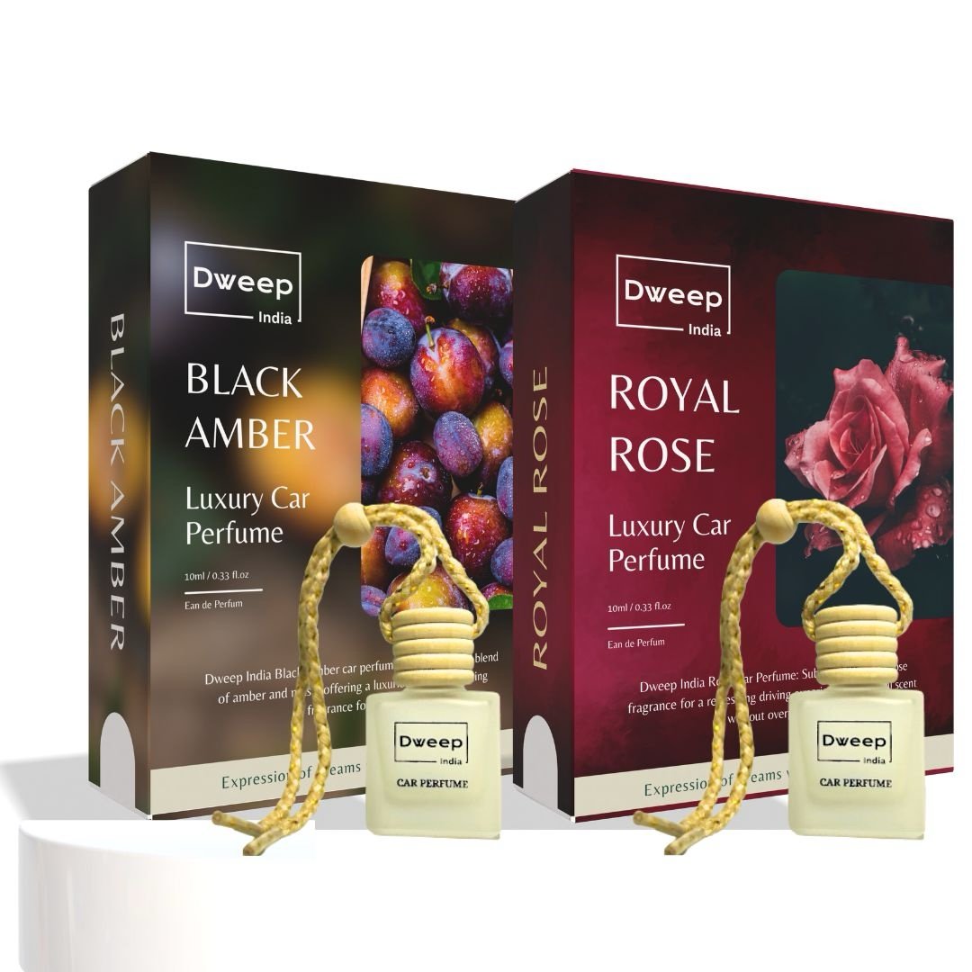 Dweep India Black Amber & Royal Rose Car Perfume Pod