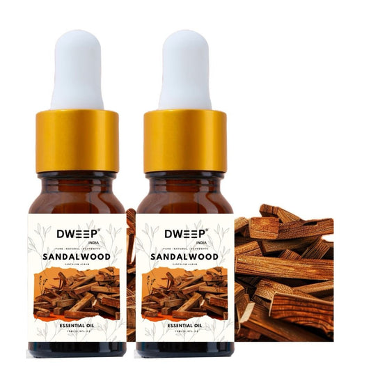 Dweep India Sandalwood Oil for Aroma Therapy, Stress Relief &amp; Skin care 15ml x 2 (30ml)