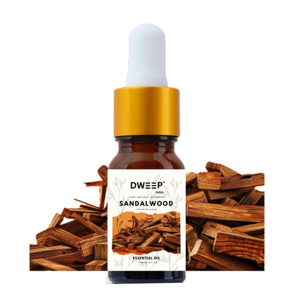 Dweep India Sandalwood Oil for Aroma Therapy, Stress Relief &amp; Skin care 15ml x 2 (30ml)