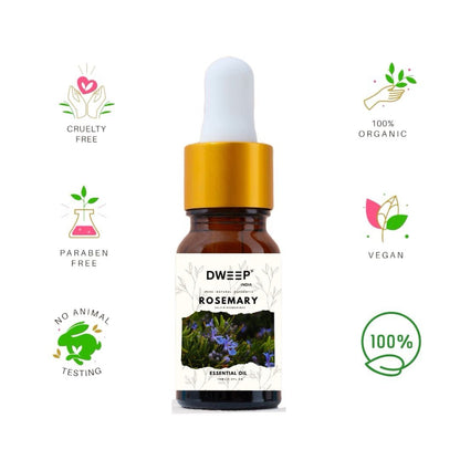 Dweep India Rosemary & Lemongrass Essential Oil for Diffuser, Skin &amp; Hair - 100% Pure for Relaxation &amp; Nourishment &amp; DIY - 15ml x2 (30ml)
