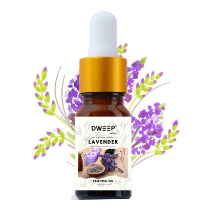 Dweep India Lavender Essential Oil for Diffuser, Skin &amp; Hair - 100% Pure Lavender Oil for Relaxation &amp; Nourishment &amp; DIY - 15ml x2 (30ml)