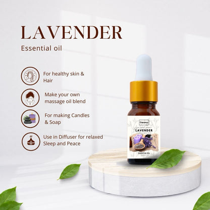 Dweep India Rosemary & Lavender Essential Oil for Diffuser, Skin &amp; Hair - 100% Pure for Relaxation &amp; Nourishment &amp; DIY - 15ml x2 (30ml)