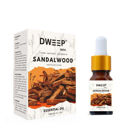 Dweep India Sandalwood Oil for Aroma Therapy, Stress Relief &amp; Skin care (15ML)