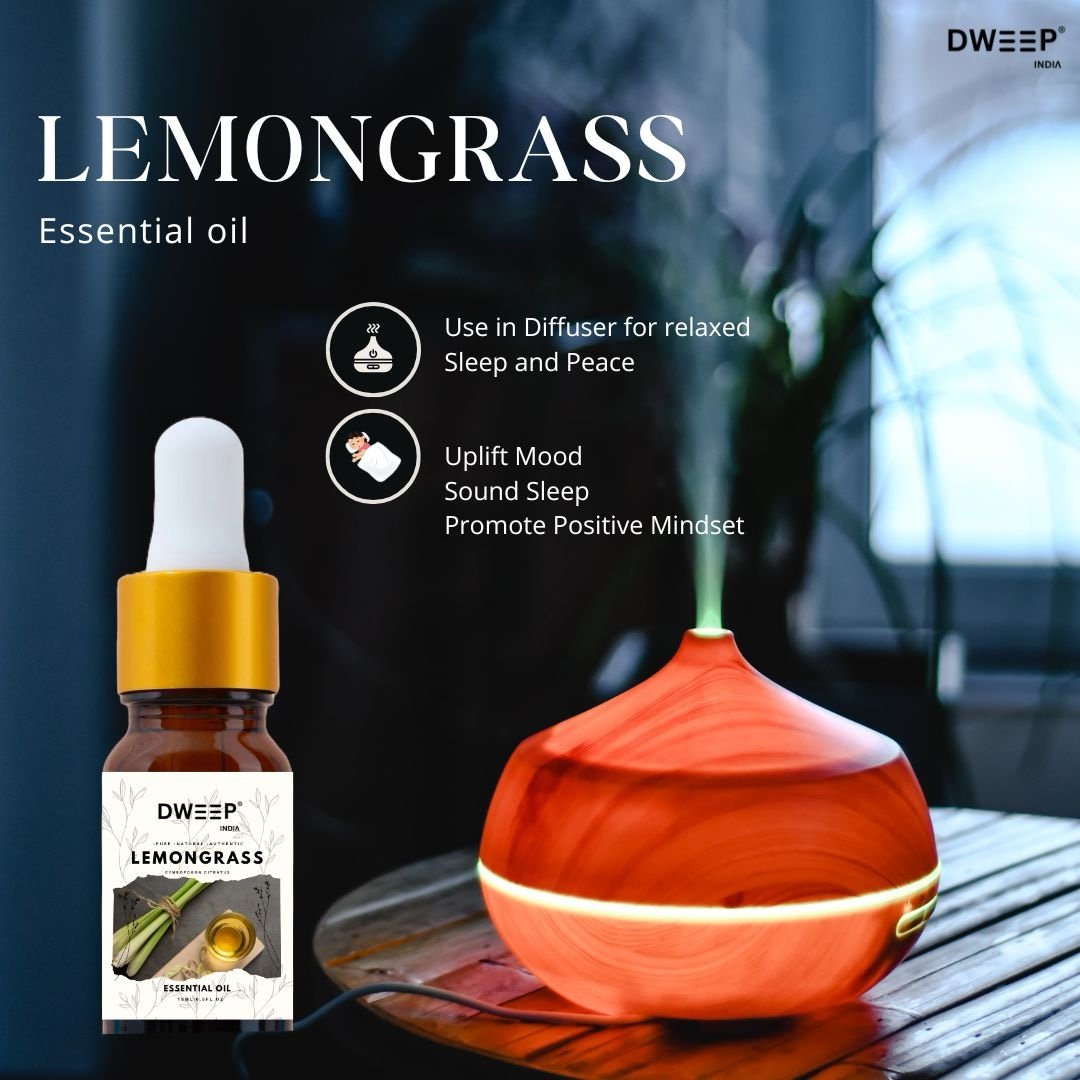 Dweep India Rosemary, Lemongrass &amp; Peppermint Essential Oil, 100% Pure, Natural &amp; Undiluted for Hair Growth &amp; Moisturising Skin 15 ml x 3 (45ml)