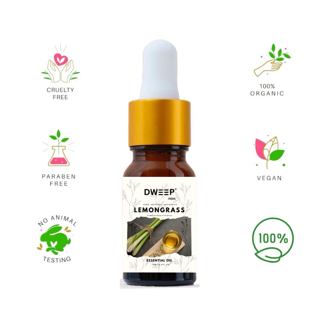 Dweep India Rosemary & Lemongrass Essential Oil for Diffuser, Skin &amp; Hair - 100% Pure for Relaxation &amp; Nourishment &amp; DIY - 15ml x2 (30ml)